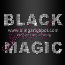 Black Girl Magic Rhinestone Transfers Iron On Design